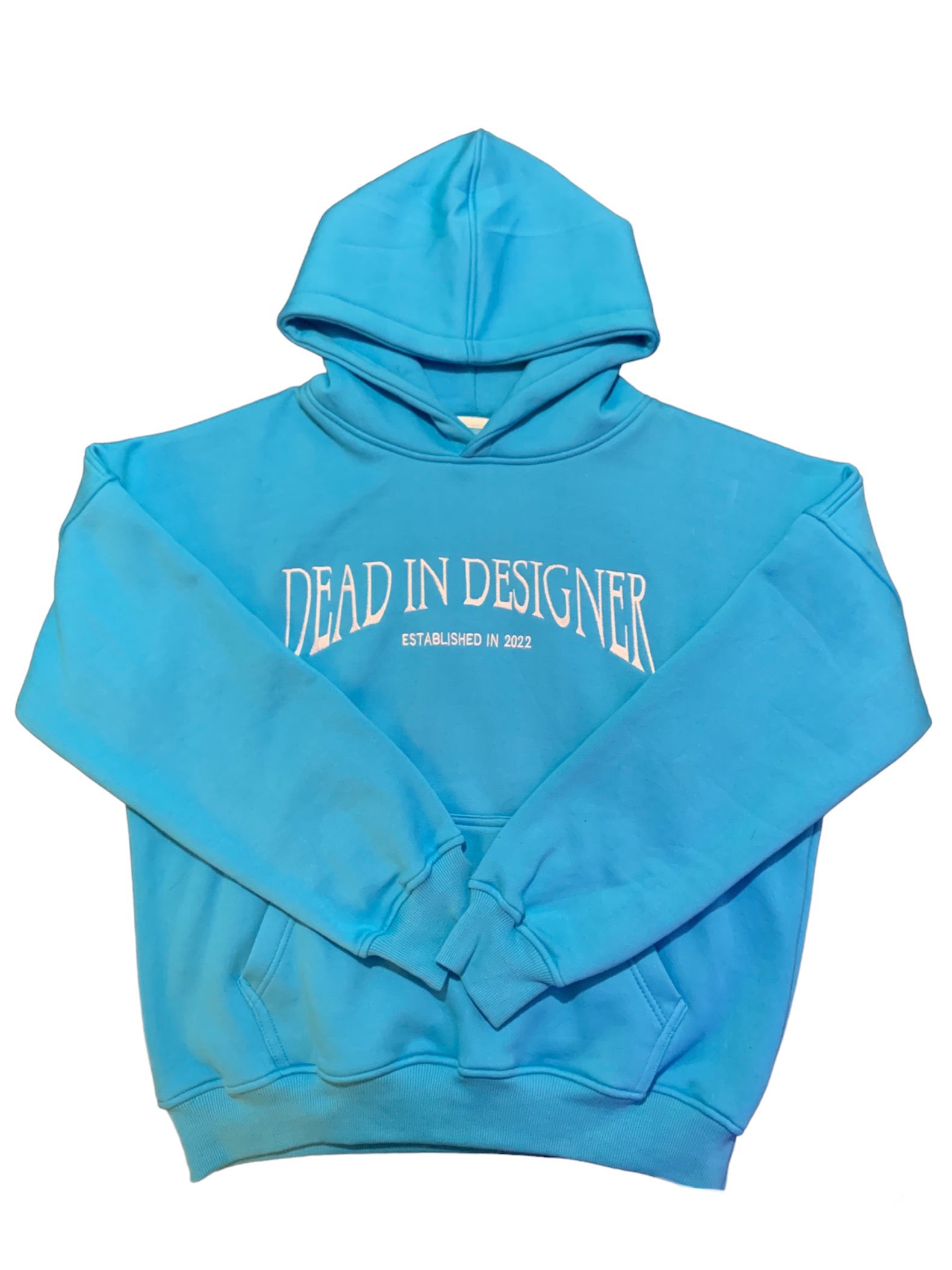 BLUE HOODIE DEAD IN DESIGNER